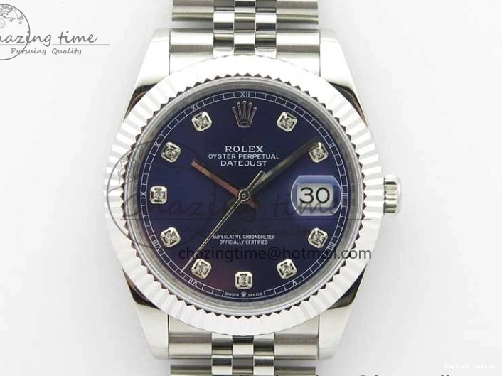 1225 EasyCare DateJust 41mm 126334 SS BP Maker 1:1 Best Edition New Version Blue Crystal Dial on Jubilee Bracelet 3022